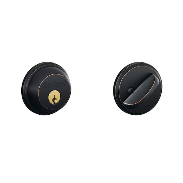 Schlage B60 Series Aged Bronze Single Cylinder Deadbolt Certified Highest for Security and Durability