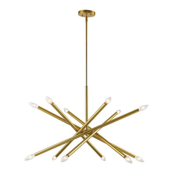 12-Light Gold Sputnik Pendant Light Fixture