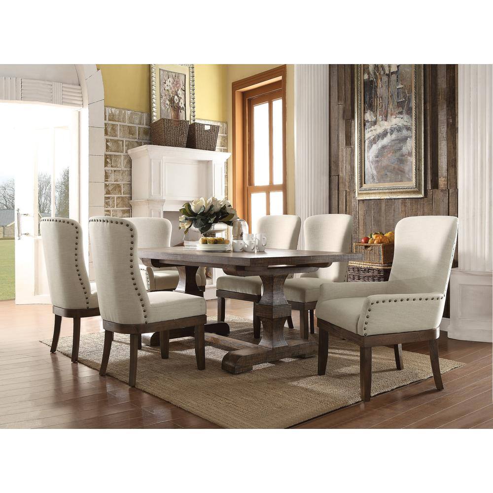 Landon Salvage Brown Extending Dining Table with Trestle Base