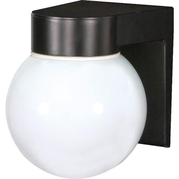 SATCO Nuvo Black Outdoor Hardwired Wall Lantern Sconce with No Bulbs Included
