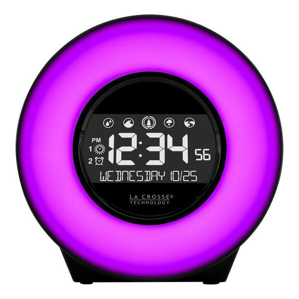 glide Ordinere Alexander Graham Bell La Crosse Technology Color Mood Light Alarm Clock with Nature Sounds-C85135  - The Home Depot