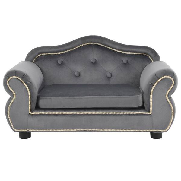 Grey crushed velvet deals dog bed