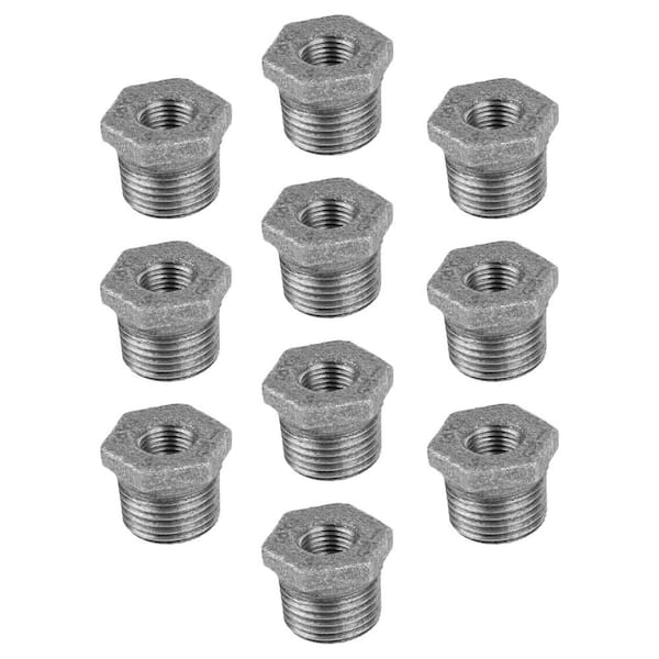 PIPE DECOR 3/8 in. x 1/8 in. Black Malleable Iron Bushing Fitting (10-Pack)