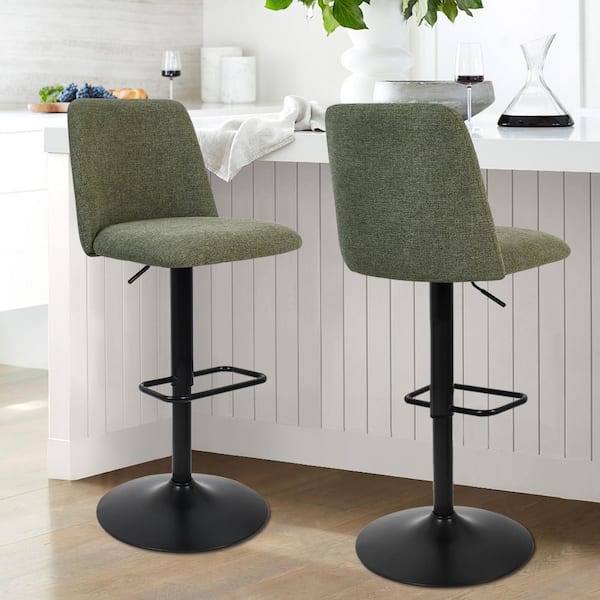 Bruno Green Adjustable 24"-32" Seat Height High Back Bar Stool (Set of 2) (17 in. W x 32-44 in. H)