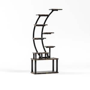 (1-Piece) Black 9-Tier Indoor Decorative Plant Stand with Full Spectrum Grow Lights and Timer, Display Rack for Plants
