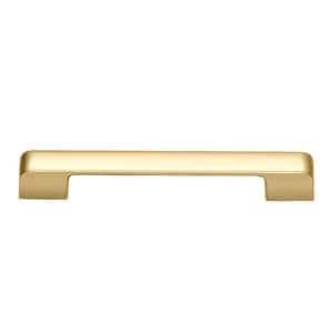 5 in. (128 mm) Center to Center Polished Gold Zinc Drawer Pull