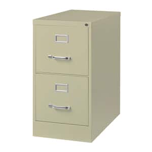 26.5 in. D 2-Drawer Putty Metal Letter Width 15 in. W Vertical File Cabinet Commercial Grade