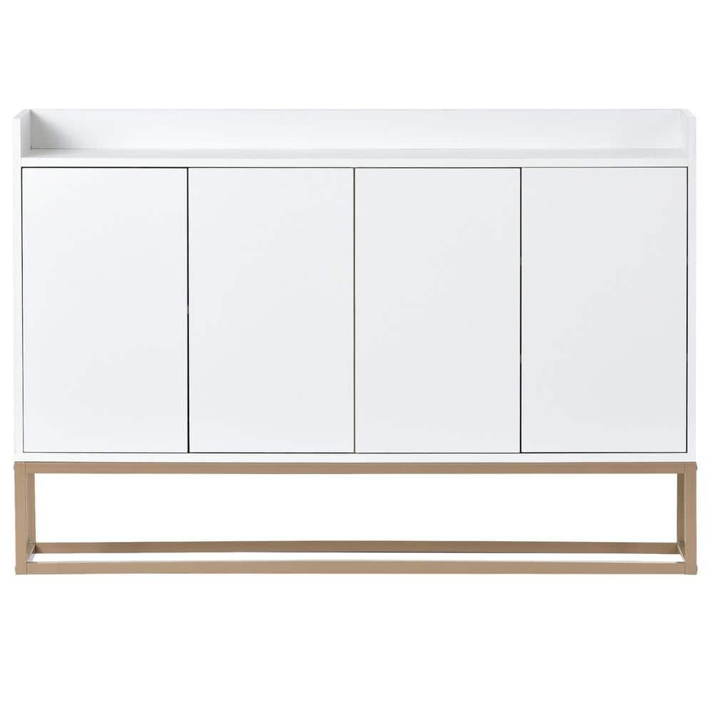 11.80 in. White Modern Stytle Wood Sideboard Buffet Cabinet with Large Storage Space for Dining Room,Entryway -  Polibi, RS-WMWPB8C-WPJ