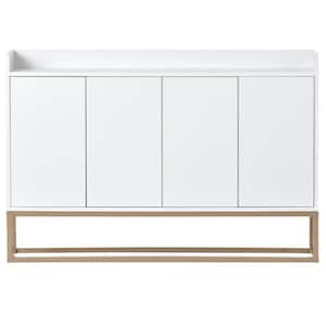 11.80 in. White Modern Stytle Wood Sideboard Buffet Cabinet with Large Storage Space for Dining Room,Entryway