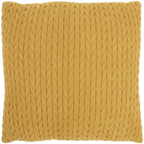 HomeRoots Jordan Yellow Geometric Polyester 18 in. X 18 in. Throw Pillow