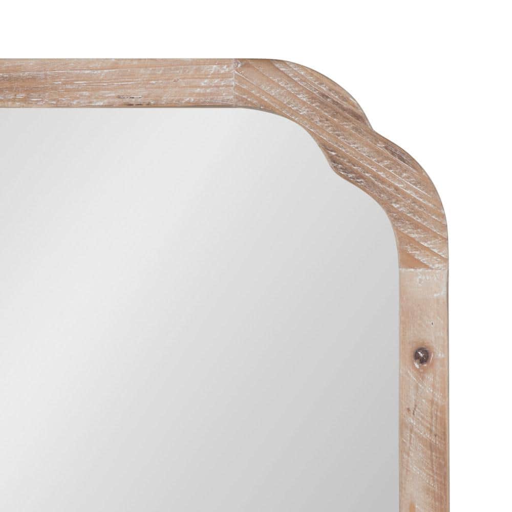 Marston 24" Rustic Brown Wood Square Full-Length Wall Mirror