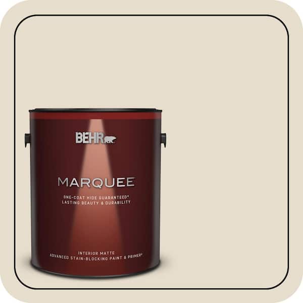 BEHR MARQUEE 1 gal. #MQ3-12 Ivory Paper One-Coat Hide Matte Interior Paint & Primer