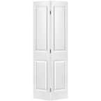 30 in. x 80 in. 2-Panel Square Top Primed White Hollow-Core Composite Bi-fold Interior Door