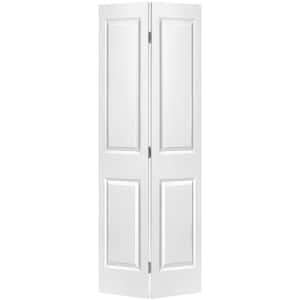 36 in. x 96 in. 2 Panel Square Hollow Core Primed Molded Bi-fold Door with Hardware
