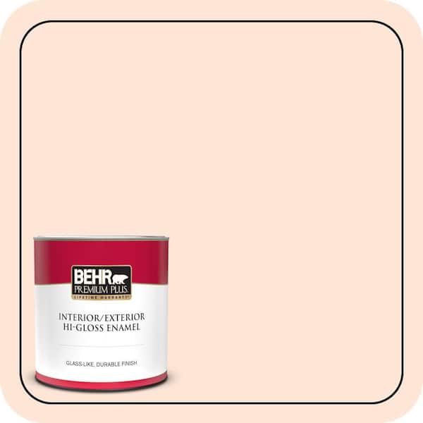 BEHR PREMIUM PLUS 1 qt. #230C-1 Winthrop Peach Hi-Gloss Enamel Interior/Exterior Paint & Primer