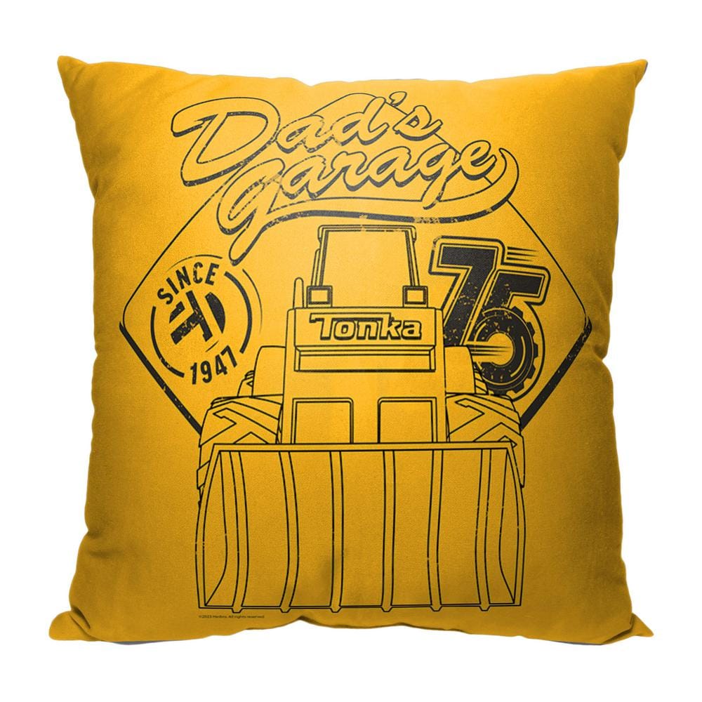 THE NORTHWEST GROUP Hasbro Tonka Dads Garage Printed Multi-Colored Throw Pillow