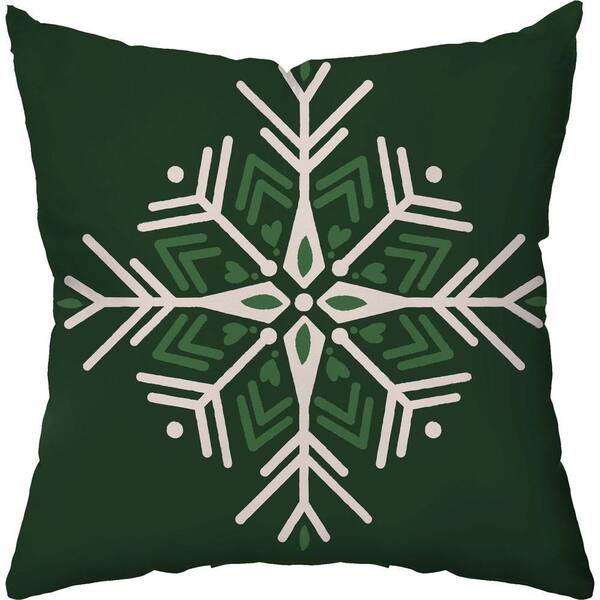 Checkerboard Lifestyle 18 in. H x 18 in. D Snow Crystal Holiday Throw Pillow