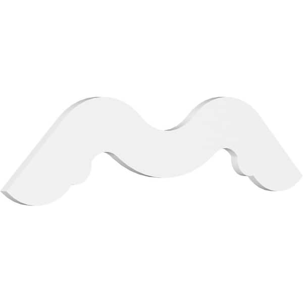 Ekena Millwork 1 in. x 48 in. x 22 in. (11/12) Pitch Midway Gable Pediment Architectural Grade PVC Moulding