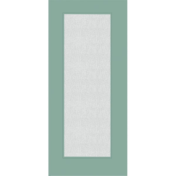 Steves & Sons Legacy 36 in. x 80 in. Universal Handing Full Lite Rain Glass Primed Quarry Finish Fiberglass Front Door Slab