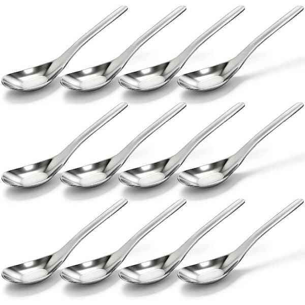 12 Pack Heavyweight Stainless Steel Soup Spoons with Ergonomic Handles and Mirror Polished Finish, 6.8