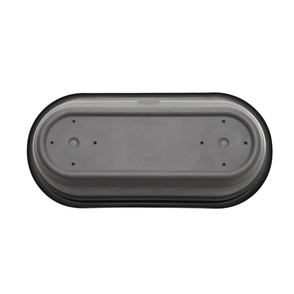 Charcoal Gray 18" Oval Self-Watering Window Box Planter