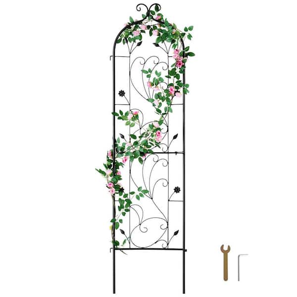 Garden Trellis for Climbing Plants, 60 x 15 in., Rustproof Metal Garden Flower Trellis, Outdoor Climbing Rose Trellis