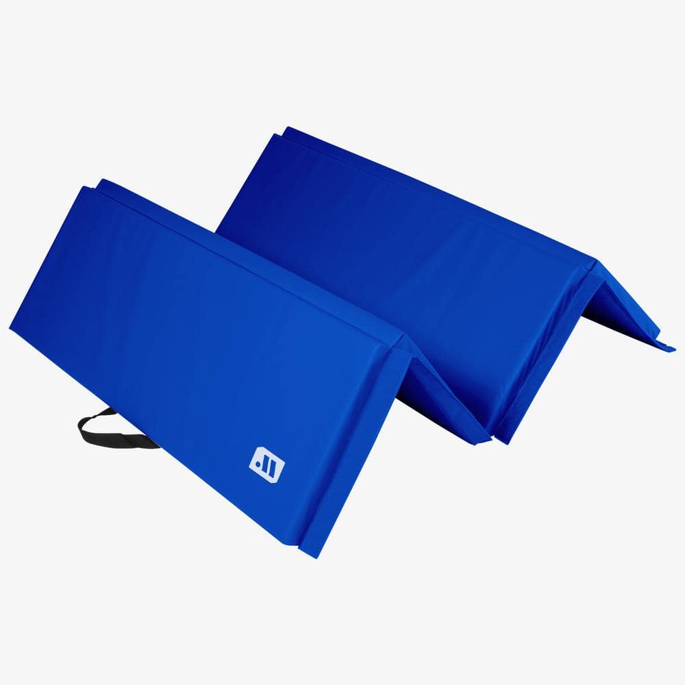 Blue 72" x 48" Vinyl Folding Exercise Mat