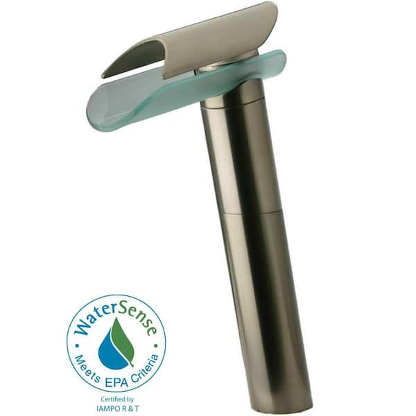 LaToscana Morgana Single Hole Single-Handle High-Arc Vessel Bathroom Faucet in Brushed Nickel