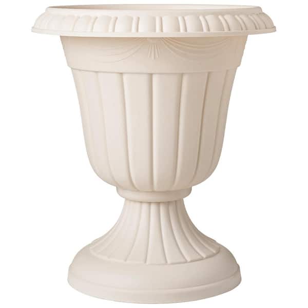 Arcadia Garden Products Traditional 16 in. x 18 in. Beige Plastic Urn