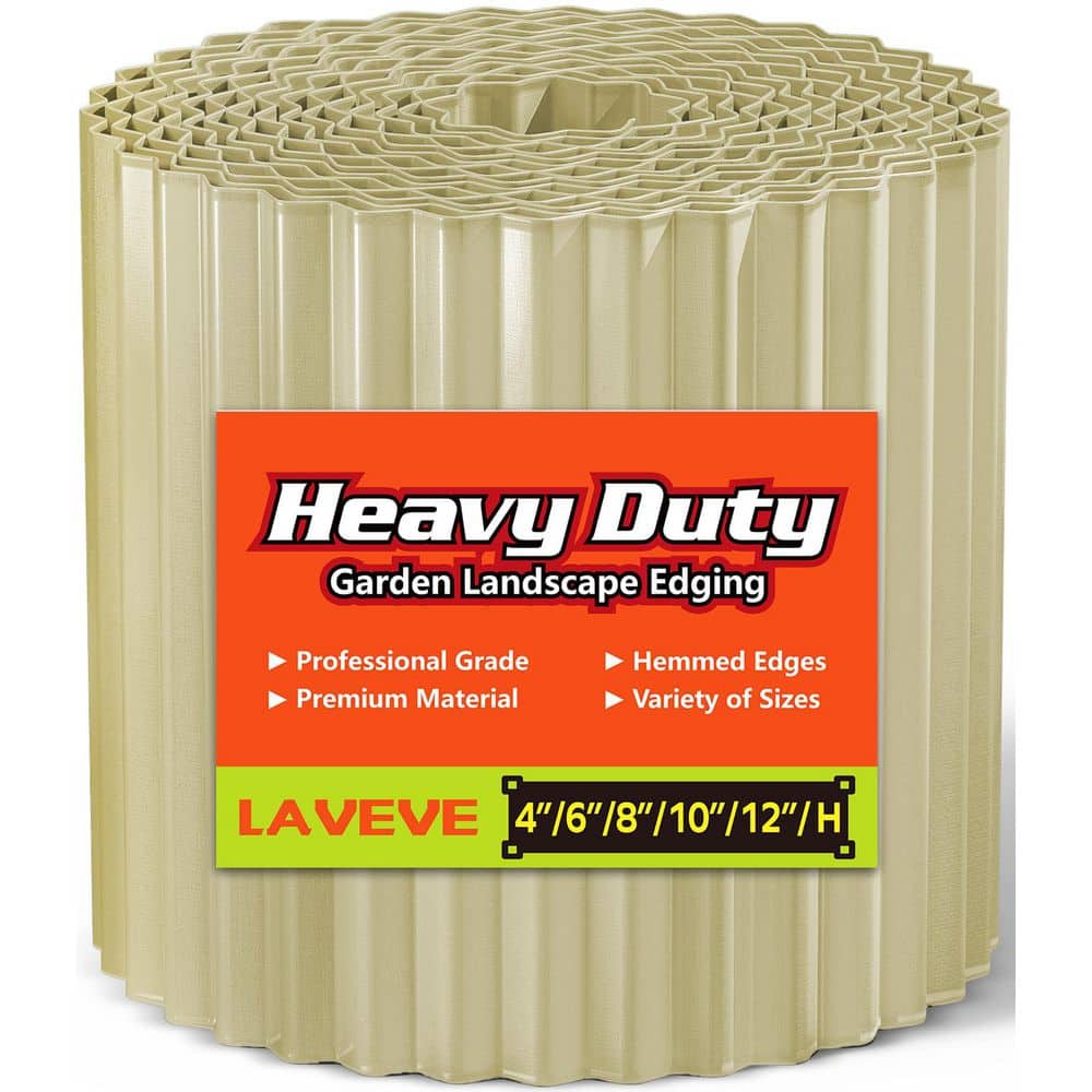8 x 20 Beige Corrugated Metal Garden Edging Landscape Edging Border for