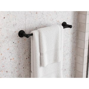 Briscoe 18 in. Wall Mounted Single Towel Bar in Spot Defense Matte Black