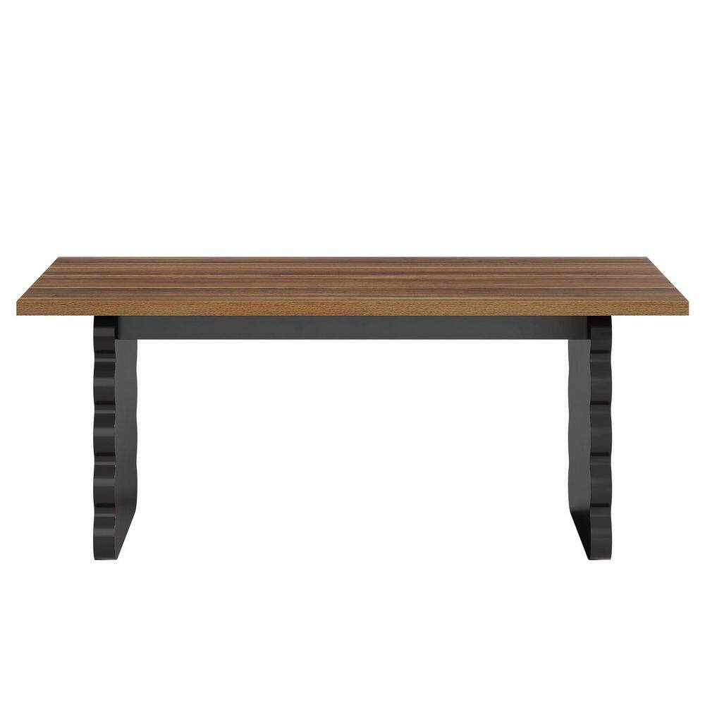 Moronia 63 in. Rectangle Brown Wood Executive Desk Modern Large Computer Office Desk Study Writing Business Workstation