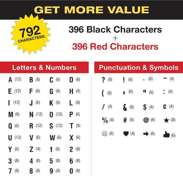 4in Black Combo Pack Bulletin Board Letters
