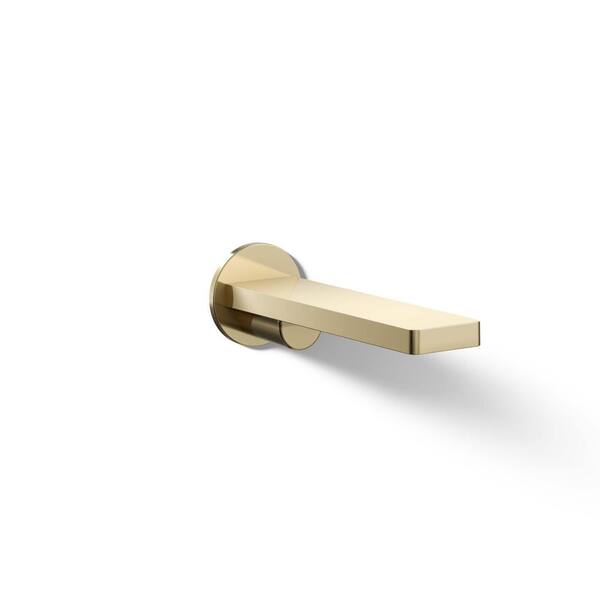 KOHLER Composed Wall-Mount Bath Spout, Vibrant French Gold