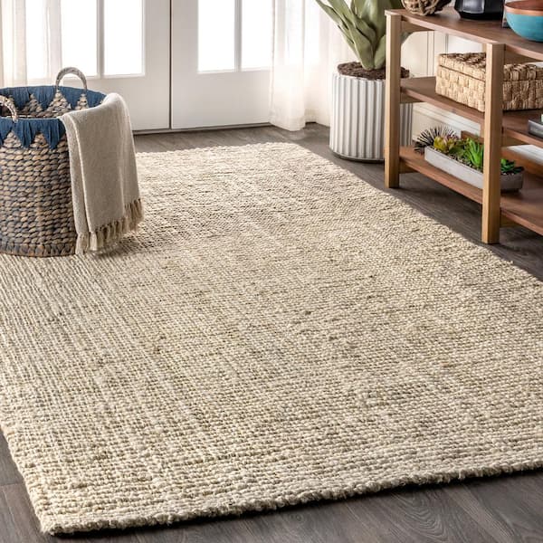 Pata Hand Woven Chunky Jute Light Ivory 10 ft. x 13 ft. Area Rug