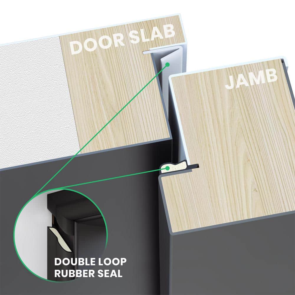 Argos Black Zinc-Galvanized Steel Front Door with Frosted Glass