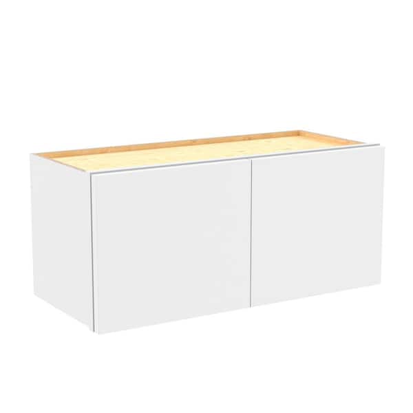 Home Decorators Collection Hargrove 27 in. W x 12 in. D x 12 in. H Assembled Plywood Wall Bridge Kitchen Cabinet in Vesper White with Soft Close