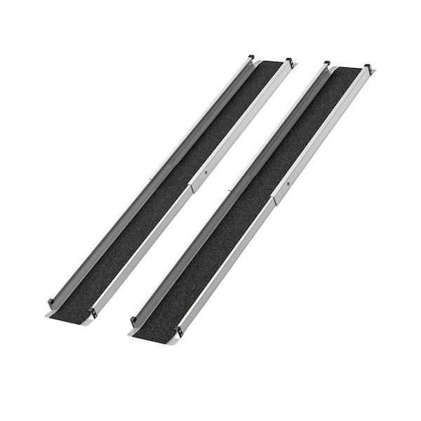 Used Transition Ramps 4FT Folding Aluminum Wheelchair Ramp Anti-Slip Portable Ramp for Home ...