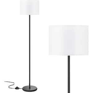 65 in. Black LED Modern Floor Lamp with Shade Bulb Included