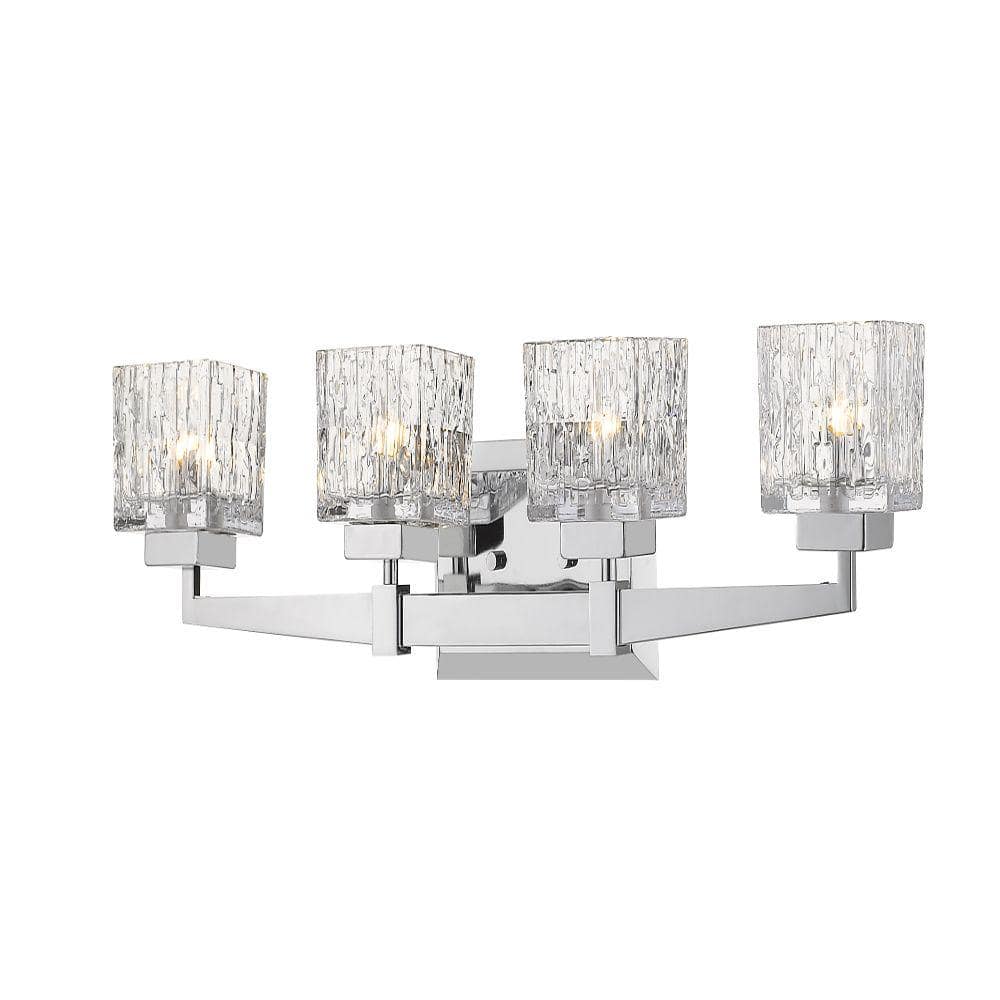 UPC 685659143218 product image for Rubicon 29.5 in. 4-Light LED Chrome Vanity Light with Clear Glass | upcitemdb.com