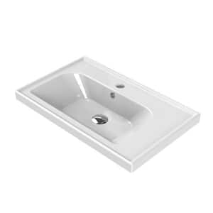 Frame Wall Mounted Bathroom Sink in White