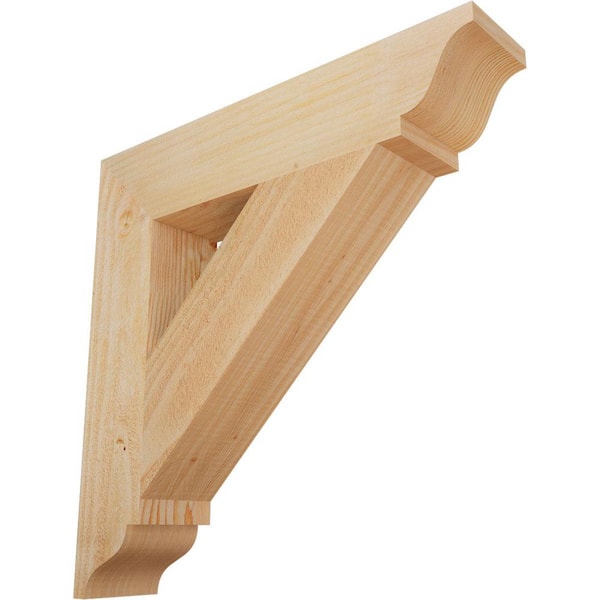 Ekena Millwork 4 in. x 20 in. x 20 in. Douglas Fir Traditional Rough Sawn Bracket