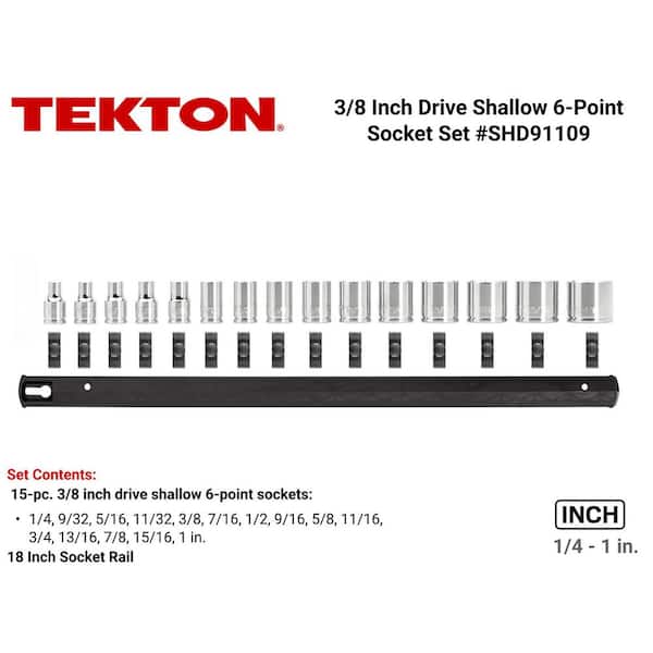 3/8 in. Drive 6-Point Socket Set (15-Piece)