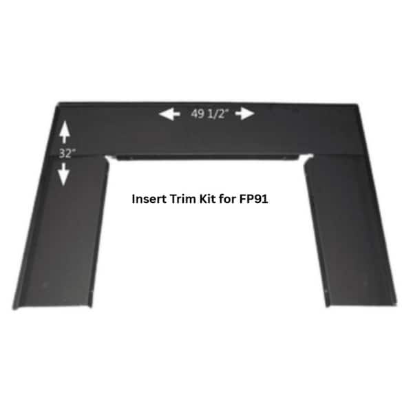 Black Standard Insert Trim Kit Allows the installation of the Model 91 as an insert into most existing fireplace.