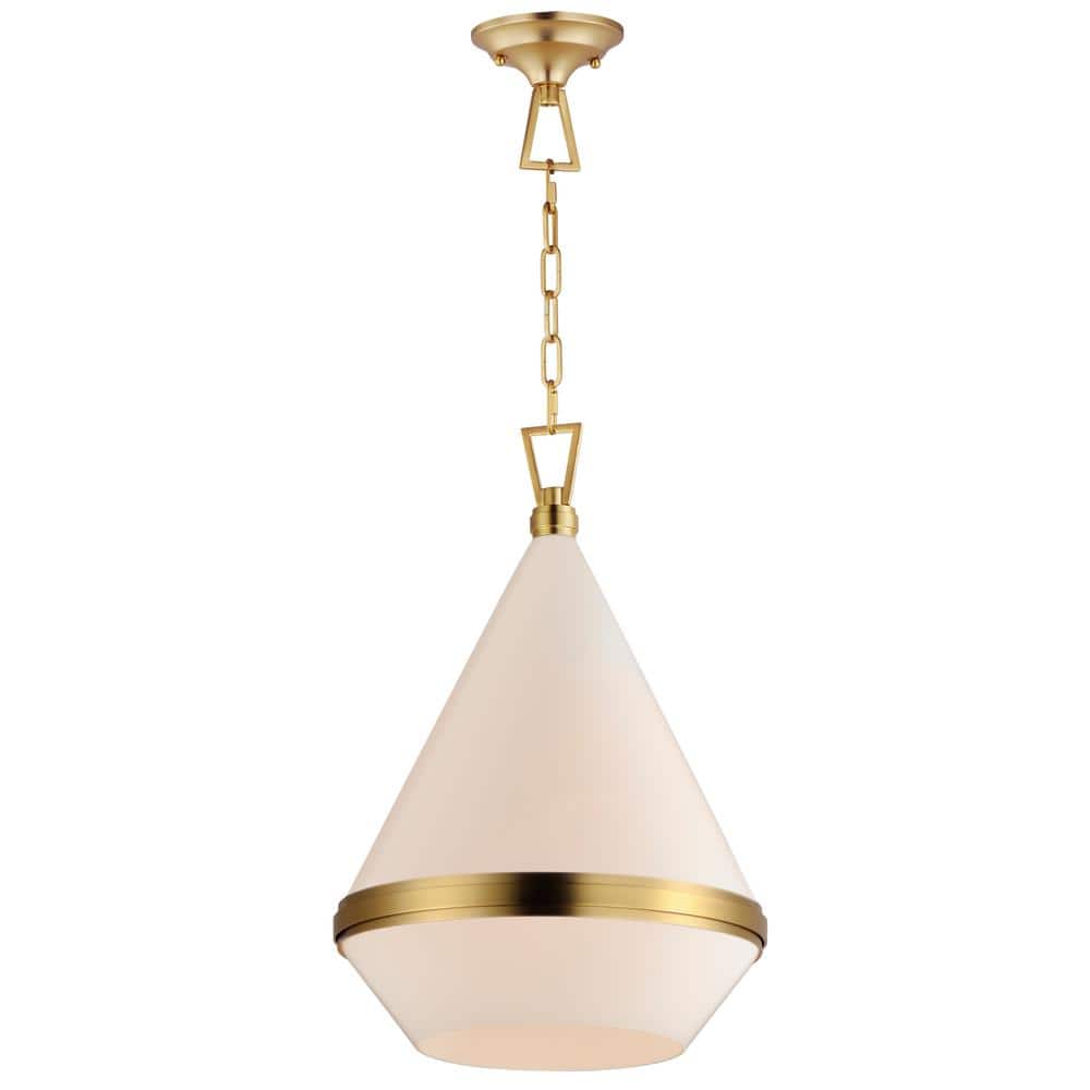 Giza 15.5 in. 1-Light Satin Brass Pendant Light price history on PriceWatchPro