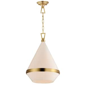 Giza 15.5 in. 1-Light Satin Brass Pendant Light