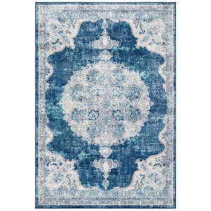 Brentwood Navy/Ivory 4 ft. x 6 ft. Border Area Rug