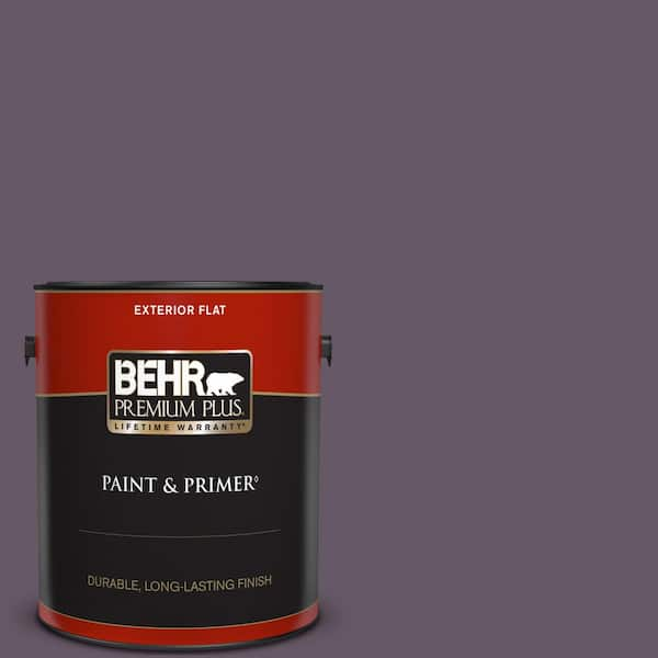 BEHR PREMIUM PLUS 1 gal. #PPU17-05 Preservation Plum Flat Exterior Paint & Primer