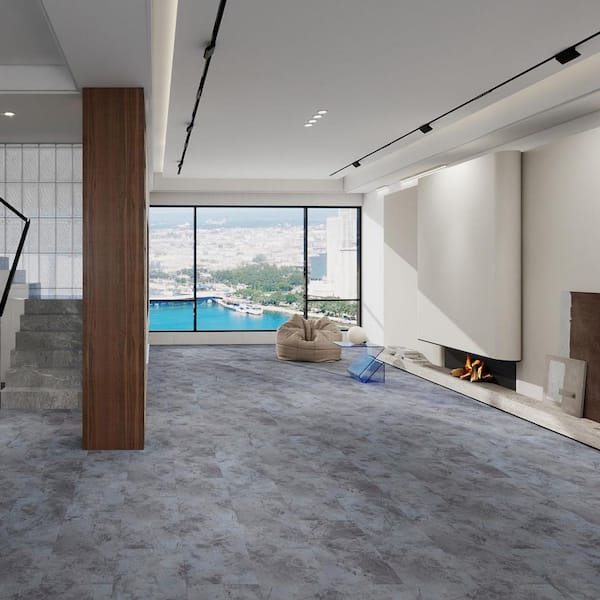 Moonrock Gray 12 MIL x 11.81 in. W x 23.74 in. L Waterproof Click Lock Vinyl Tile Flooring (17.52 sq. sf/case)