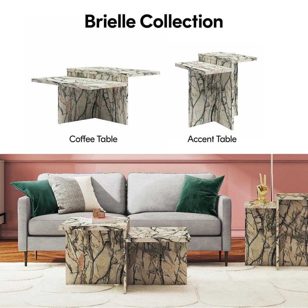 Brielle Faux Onyx Marble Two-Tiered Coffee Table
